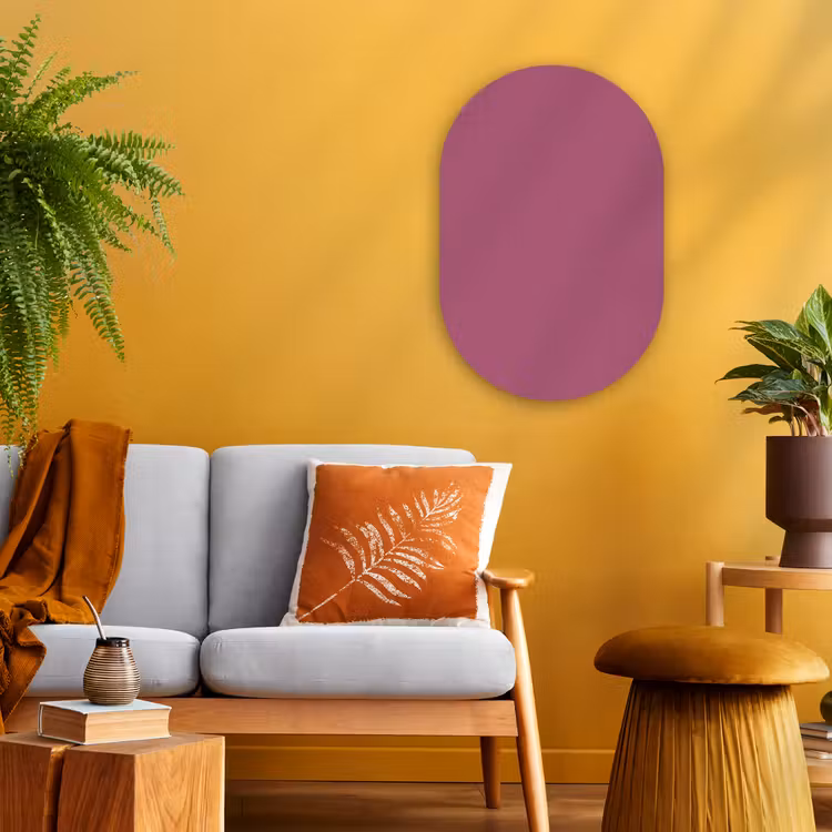 Berry - Roze -Pink Wandcirkel Ovaal Forex klein 630 -sfeer4