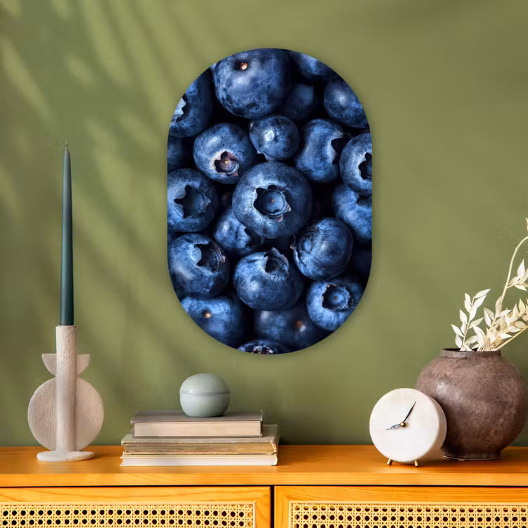 Bessen - Blauw - Fruit Wandcirkel Ovaal Forex klein -sfeer2
