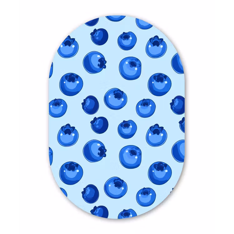 Bessen - Modern - Blauw Wandcirkel Ovaal Forex klein 630 -3d