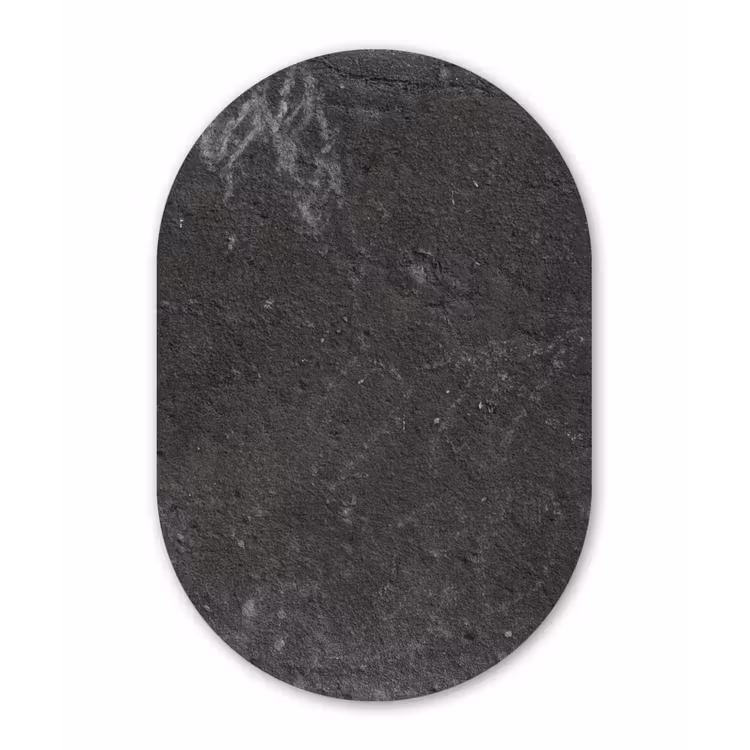 Beton - Muur - Zwart - Vormen Wandcirkel Ovaal Forex klein -3d