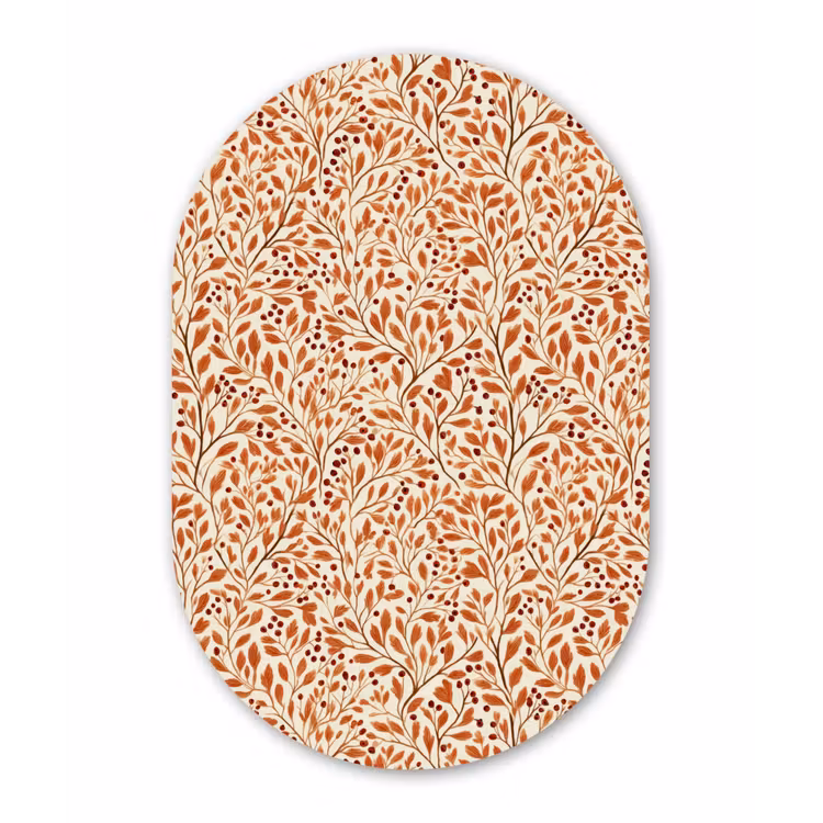 Bladeren - Botanisch - Terracotta Wandcirkel Ovaal Forex klein 630 -3d