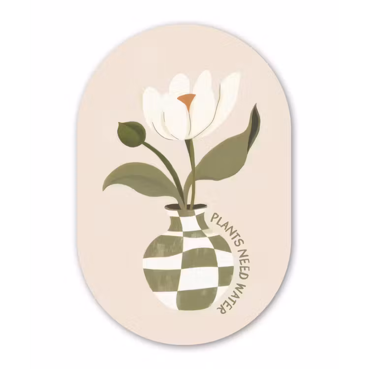 Bloem - Wit - Vaas - Quote Wandcirkel Ovaal Forex klein -3d