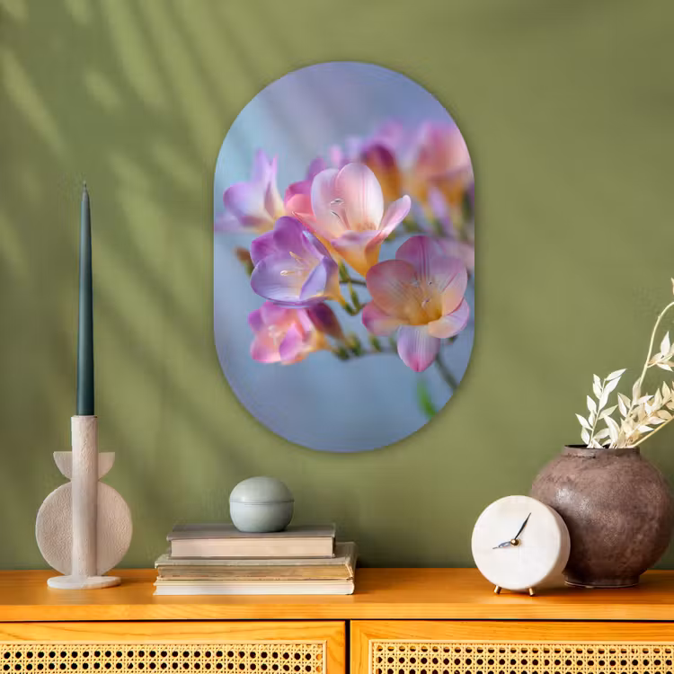 Bloemen - Paars - Overloop - Meeldraden Wandcirkel Ovaal Forex klein -sfeer2