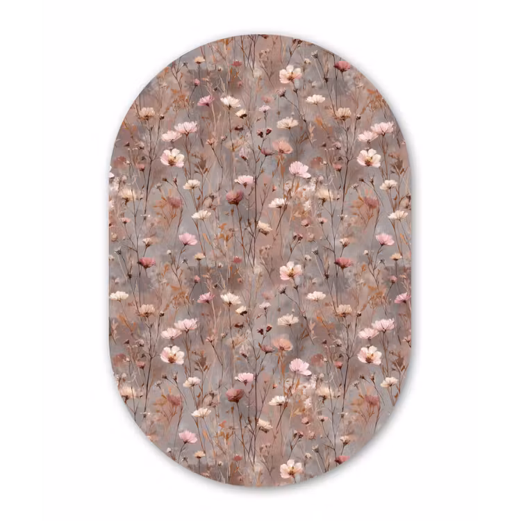 Bloemen - Wild - Pastel Wandcirkel Ovaal Forex klein 630 -3d