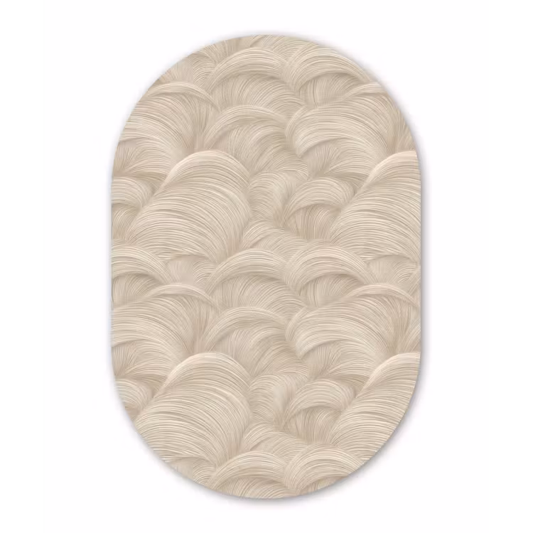Bogen - Patroon - Beige Wandcirkel Ovaal Forex klein 630 -3d