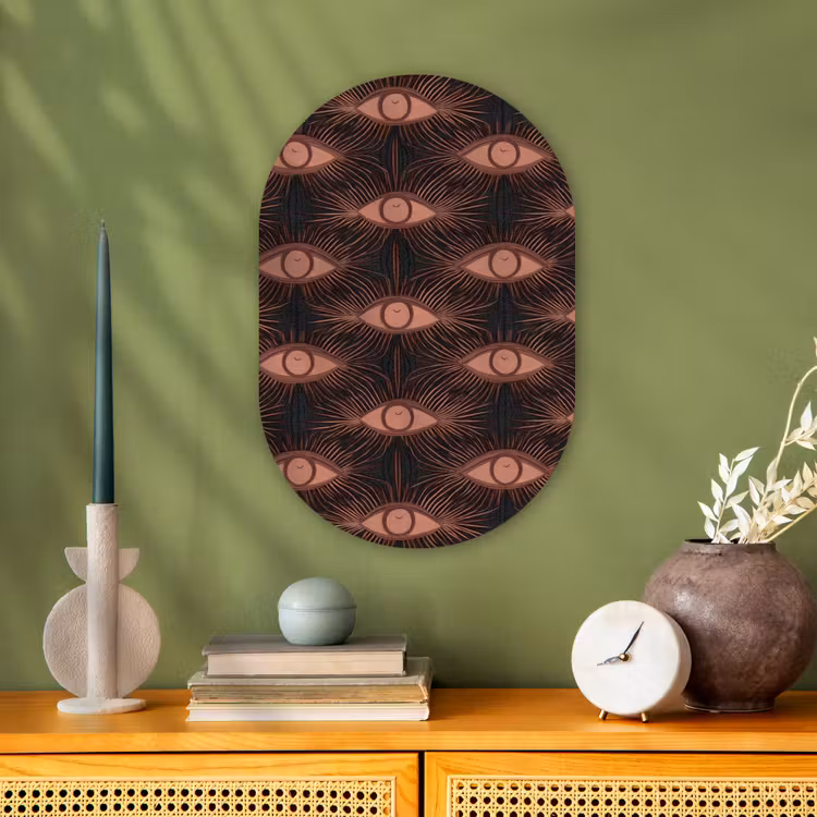 Boheems - Oog - Bruin Wandcirkel Ovaal Forex klein 630 -sfeer2