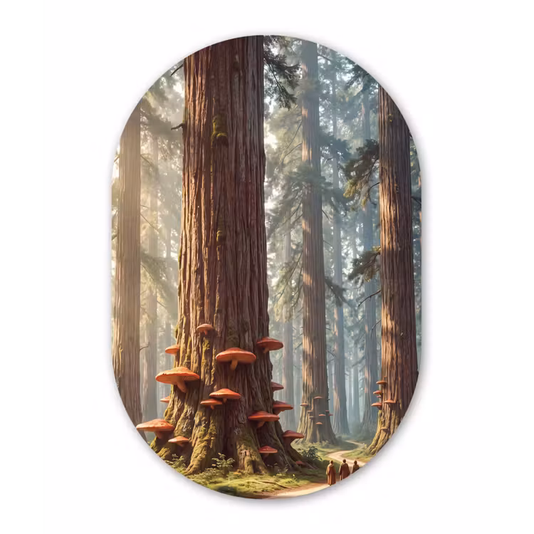 Muurovaal - Bos - Bomen - Natuur - Bos - Bomen - Natuur Wandcirkel Ovaal Forex klein