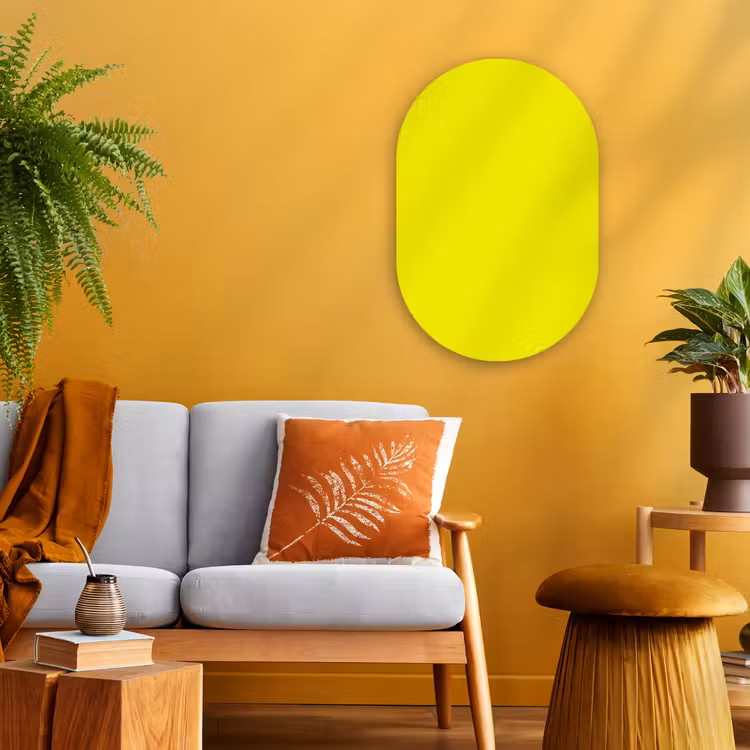 Bright - Canary - Geel Wandcirkel Ovaal Forex klein 630 -sfeer4