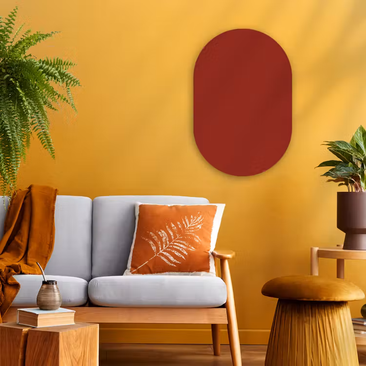 Burnt - Copper - Rood Wandcirkel Ovaal Forex klein 630 -sfeer4
