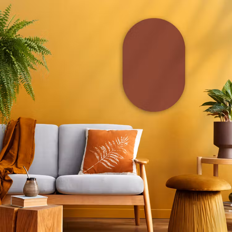 Burnt - Mahogany - Terracotta Wandcirkel Ovaal Forex klein 630 -sfeer4
