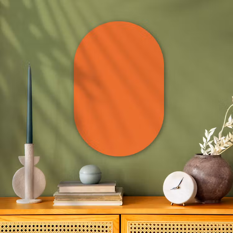 Burnt - Sienna - Oranje Wandcirkel Ovaal Forex klein 630 -sfeer2