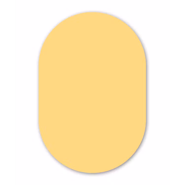 Butter - Geel - Yellow Wandcirkel Ovaal Forex klein 630 -3d