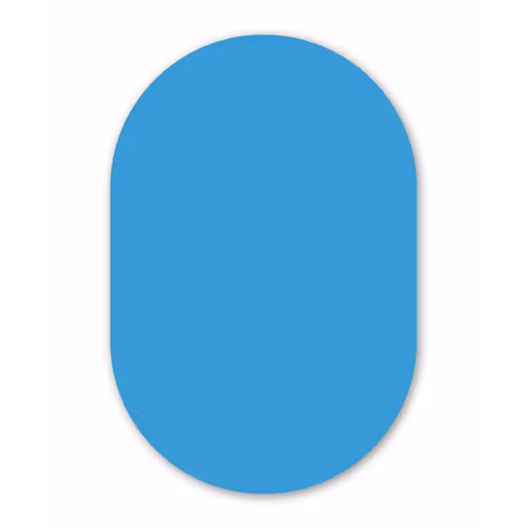 Cerulean - Breeze - Blauw Wandcirkel Ovaal Forex klein 630 -3d