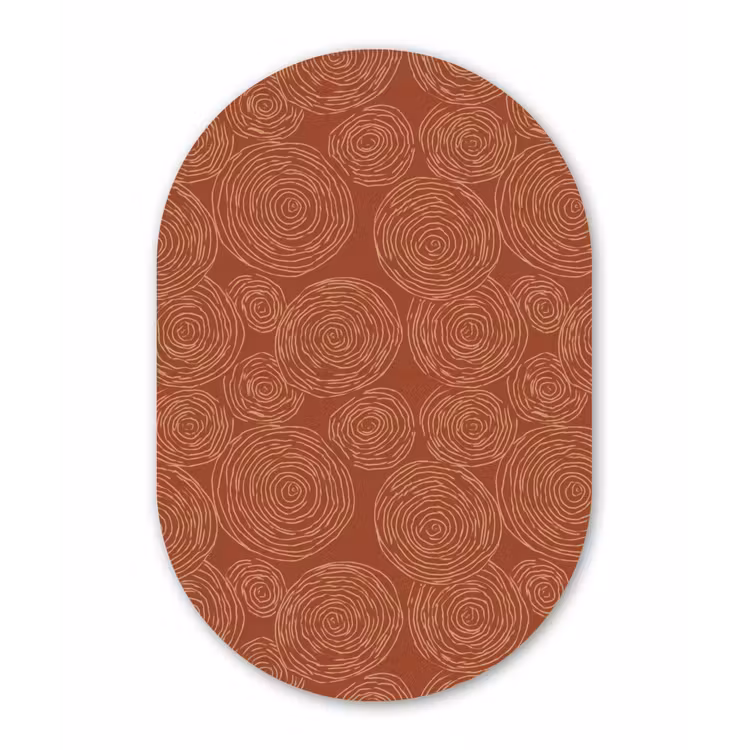 Cirkels - Abstract - Artistiek - Terracotta Wandcirkel Ovaal Forex klein 630 -3d