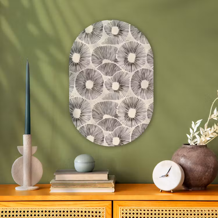 Cirkels - Patroon - Zwart Wandcirkel Ovaal Forex klein 630 -sfeer2