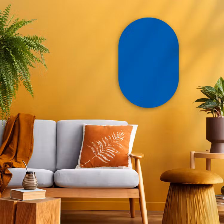 Classic - Azure - Blauw Wandcirkel Ovaal Forex klein 630 -sfeer4