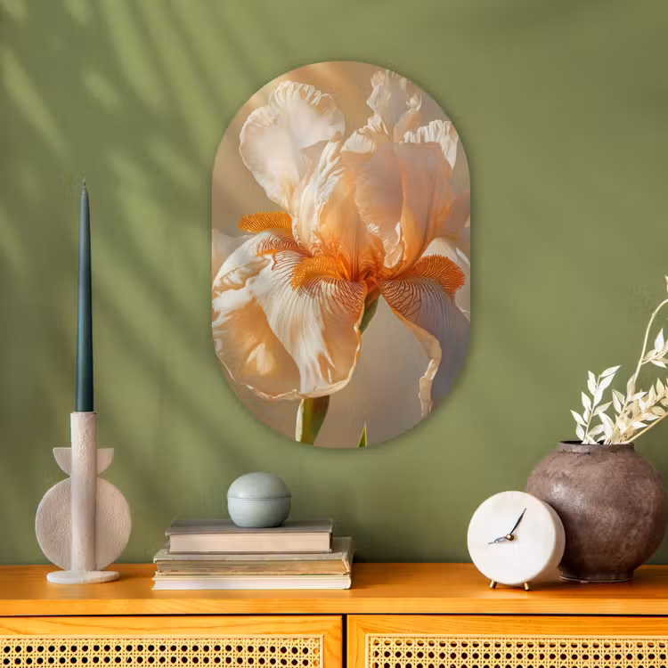 Close up - Oranje - Iris Wandcirkel Ovaal Forex klein -sfeer2