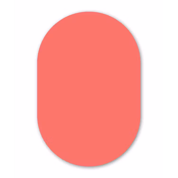 Coral - Punch - Koraal Wandcirkel Ovaal Forex klein 630 -3d