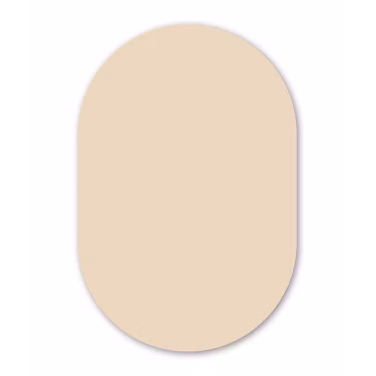 Cream - Nude - Neutraal Wandcirkel Ovaal Forex klein 630 -3d