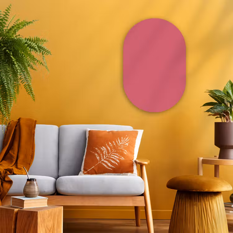 Crimson - Rose - Roze Wandcirkel Ovaal Forex klein 630 -sfeer4