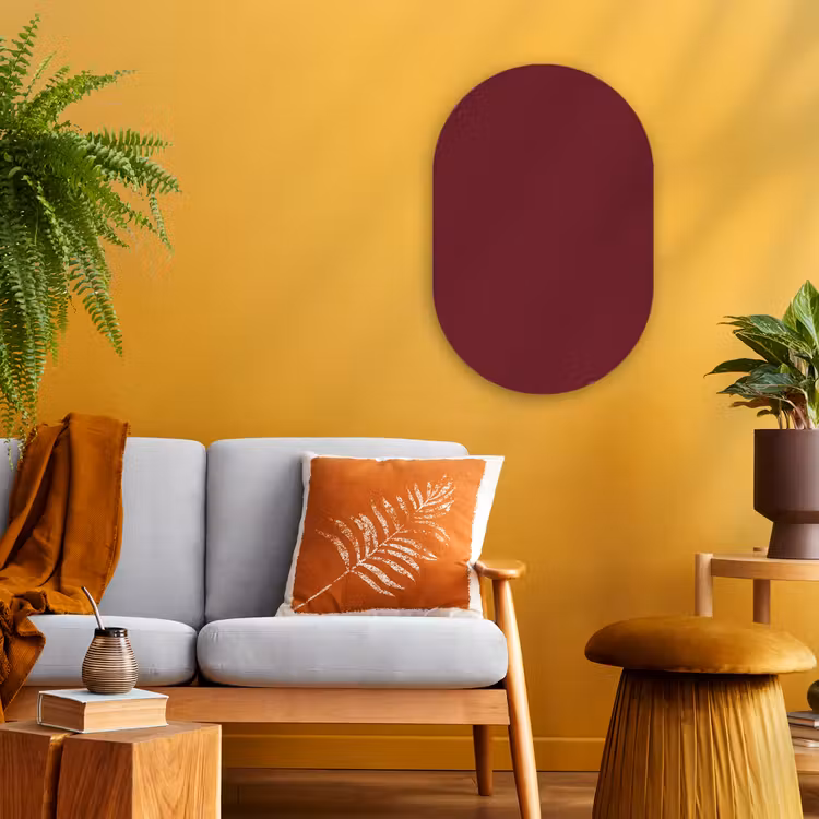 Dark - Garnet - Rood Wandcirkel Ovaal Forex klein 630 -sfeer4