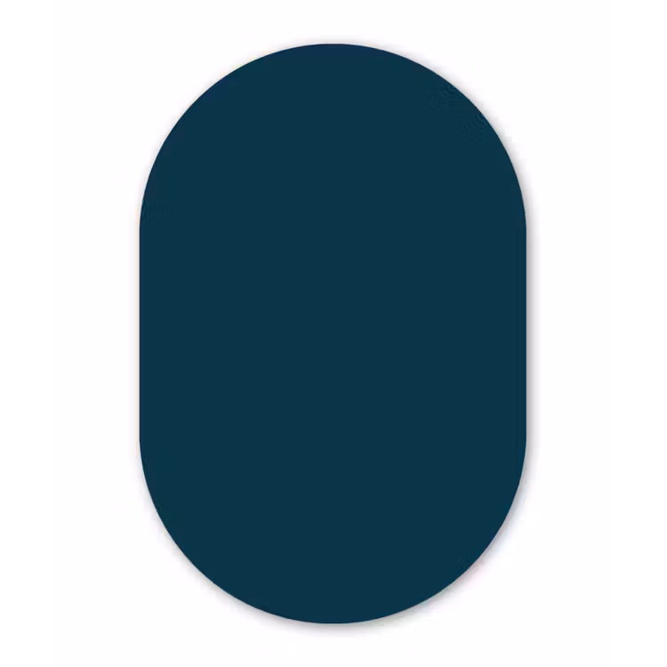 Dark - Indigo - Blauw Wandcirkel Ovaal Forex klein 630 -3d