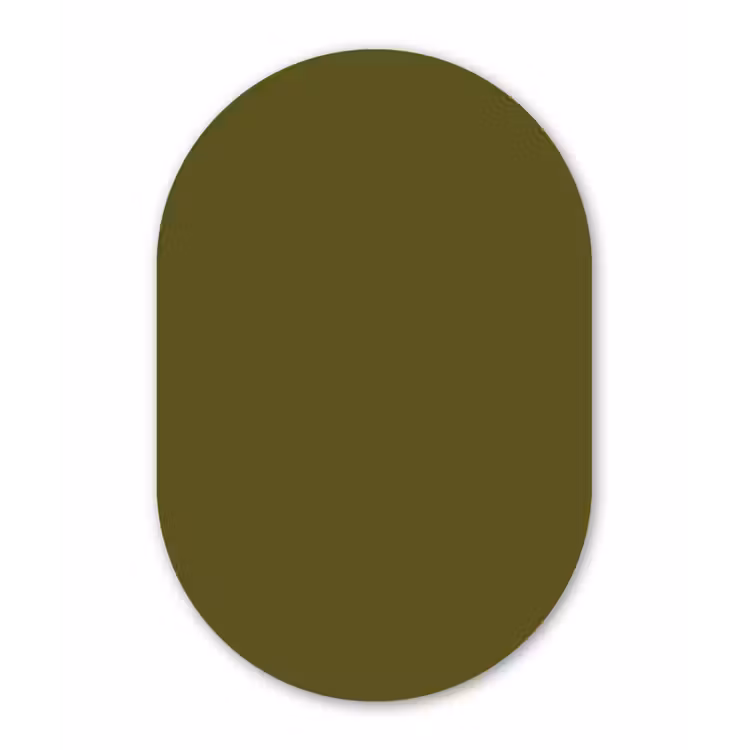 Dark - Olive - Groen Wandcirkel Ovaal Forex klein 630 -3d