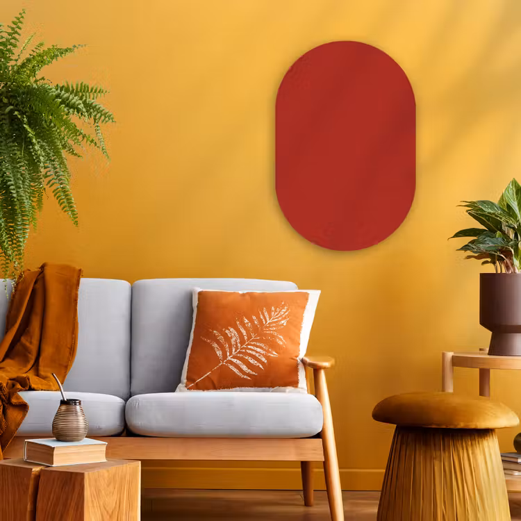 Deep - Crimson - Rood Wandcirkel Ovaal Forex klein 630 -sfeer4