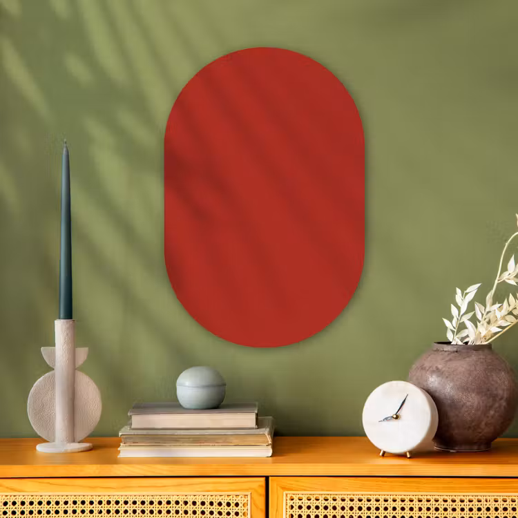 Deep - Crimson - Rood Wandcirkel Ovaal Forex klein 630 -sfeer2