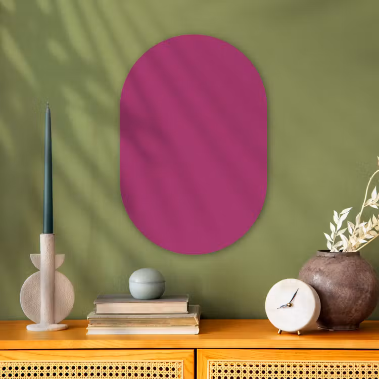 Deep - Magenta - Paars Wandcirkel Ovaal Forex klein 630 -sfeer2