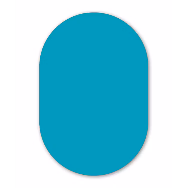 Deep - Turquoise - Turkoois Wandcirkel Ovaal Forex klein 630 -3d