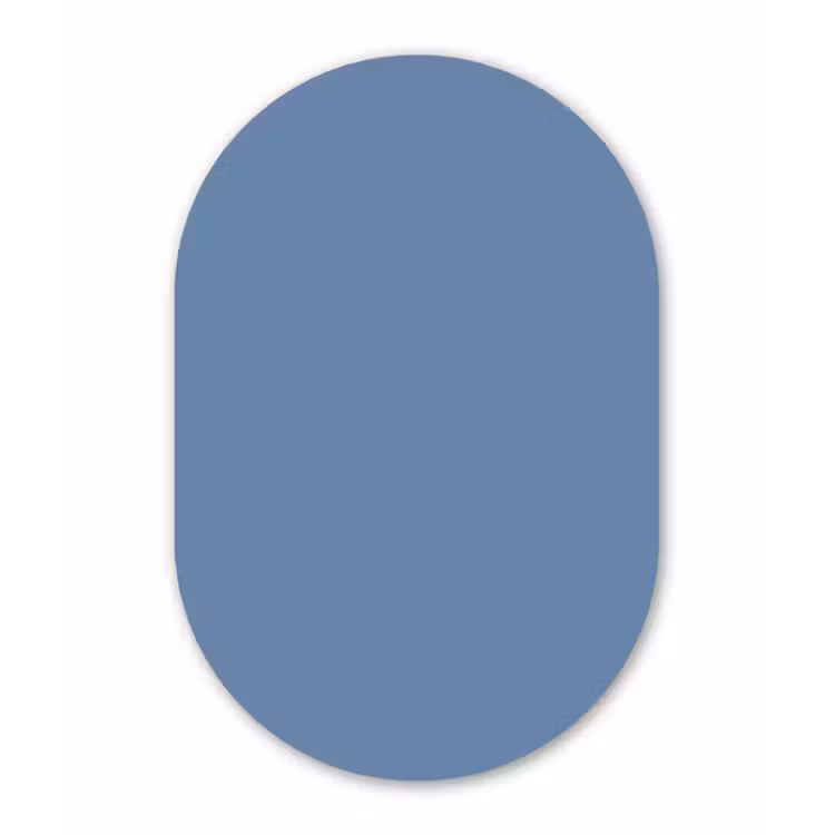 Denim - Breeze - Blauw Wandcirkel Ovaal Forex klein 630 -3d