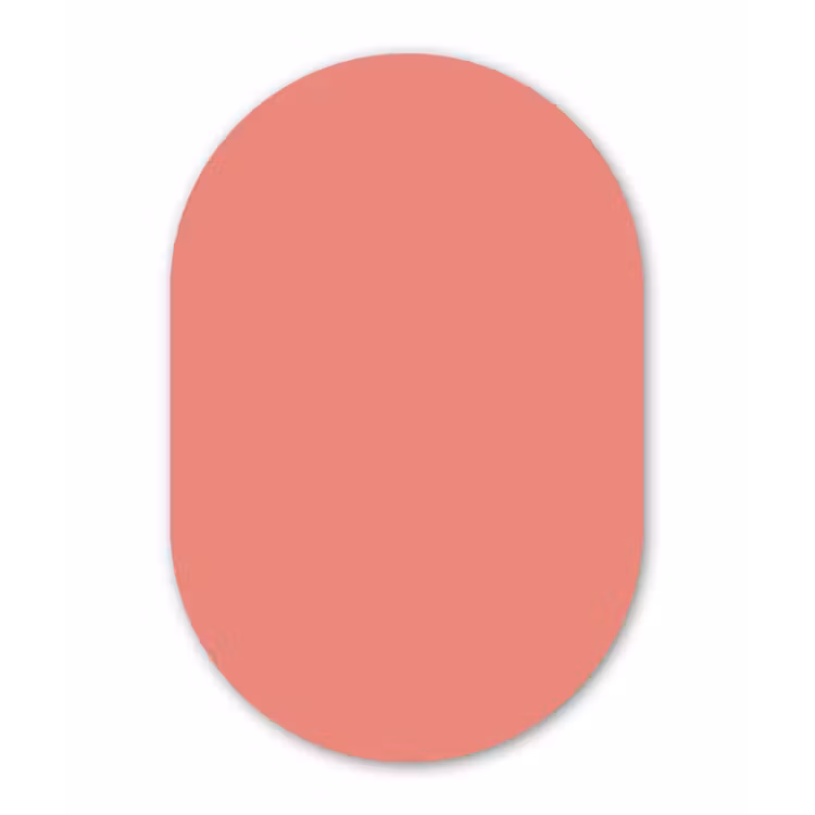 Dusty - Peach - Koraal Wandcirkel Ovaal Forex klein 630 -3d