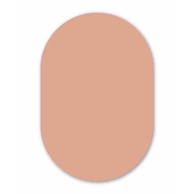 Dusty - Rose - Roze Wandcirkel Ovaal Forex klein 630 -3d