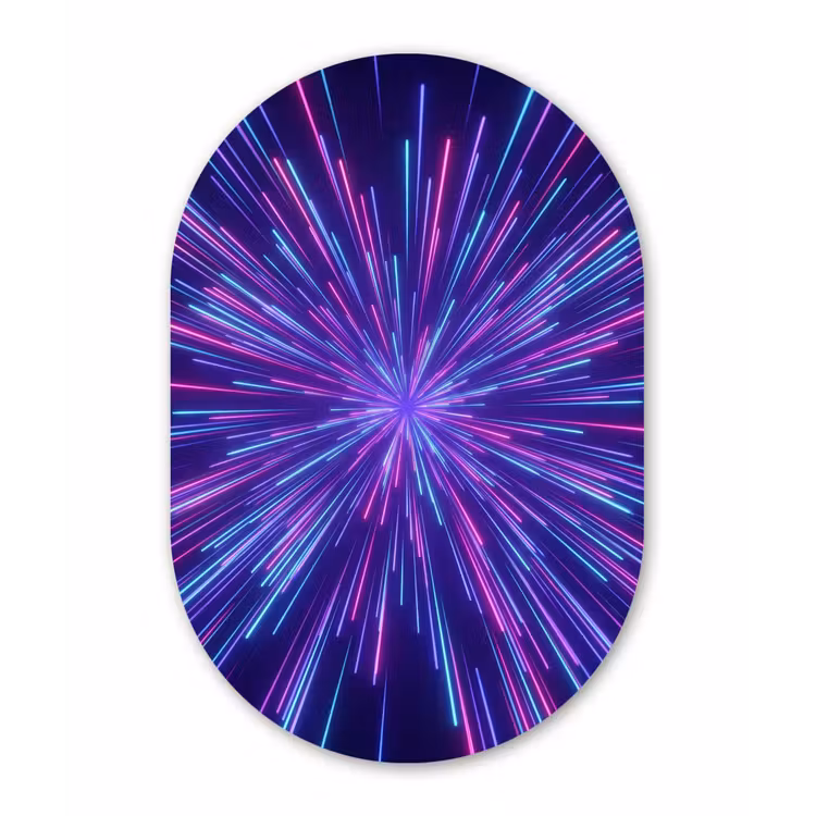 Dynamisch - Ruimte - Kleurrijk Wandcirkel Ovaal Forex klein -3d