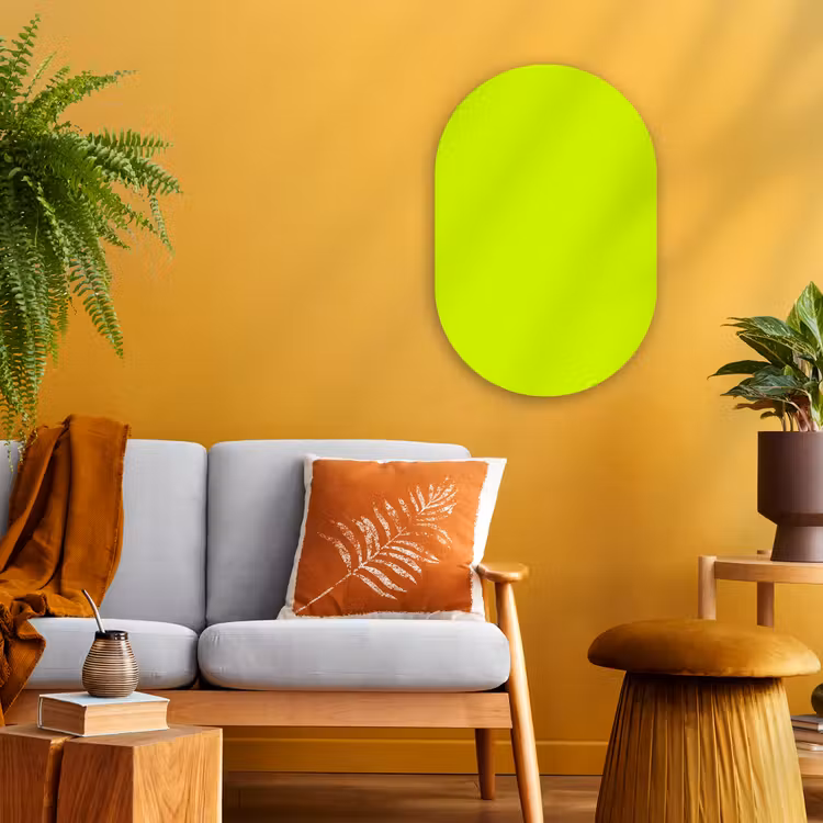 Electric - Lemon - Geel Wandcirkel Ovaal Forex klein 630 -sfeer4