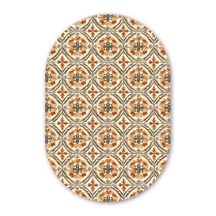 Elegant - Antiek - Kleurrijk Wandcirkel Ovaal Forex klein 630 -3d