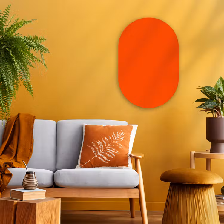 Fiery - Tangerine - Oranje Wandcirkel Ovaal Forex klein 630 -sfeer4