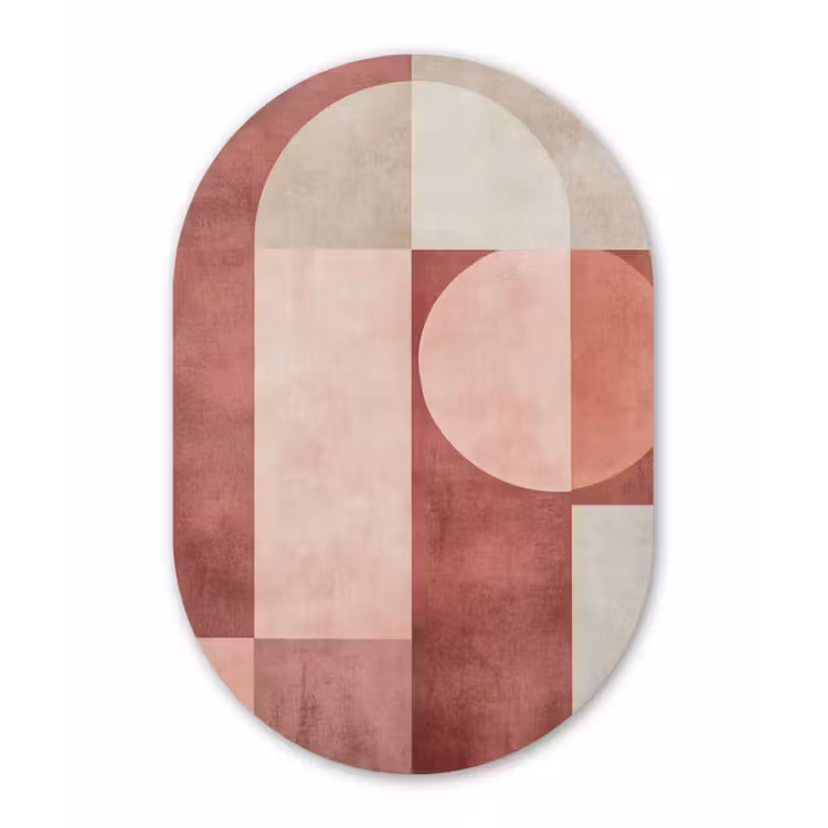 Figuren - Abstract - Roze Wandcirkel Ovaal Forex klein -3d