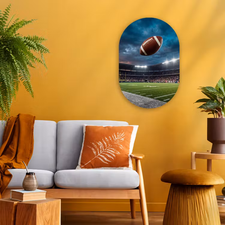 Football - Bal - Stadion - Sport Wandcirkel Ovaal Forex klein -sfeer4