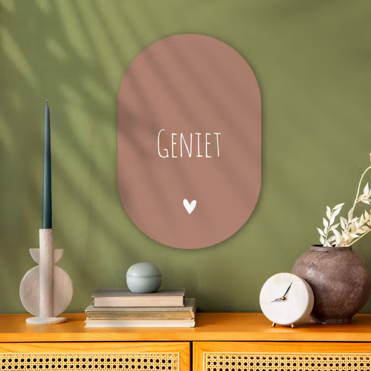 Geniet - Spreuken - Quotes Wandcirkel Ovaal Forex klein -sfeer2
