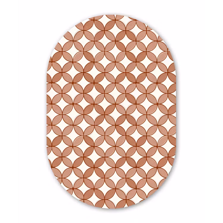 Geometrisch - Cirkels - Modern - Terracotta Wandcirkel Ovaal Forex klein 630 -3d
