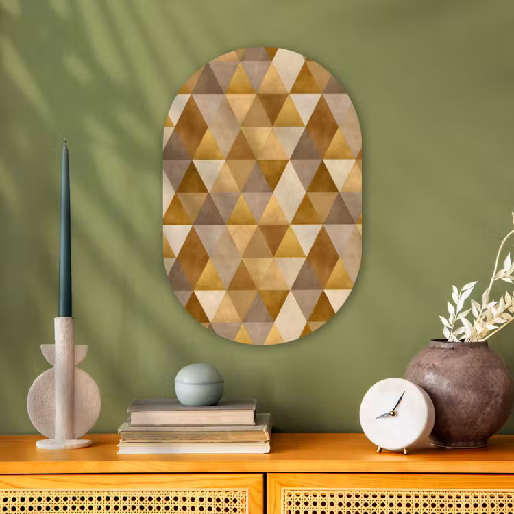 Geometrisch - Driehoek - Goud Wandcirkel Ovaal Forex klein 630 -sfeer2