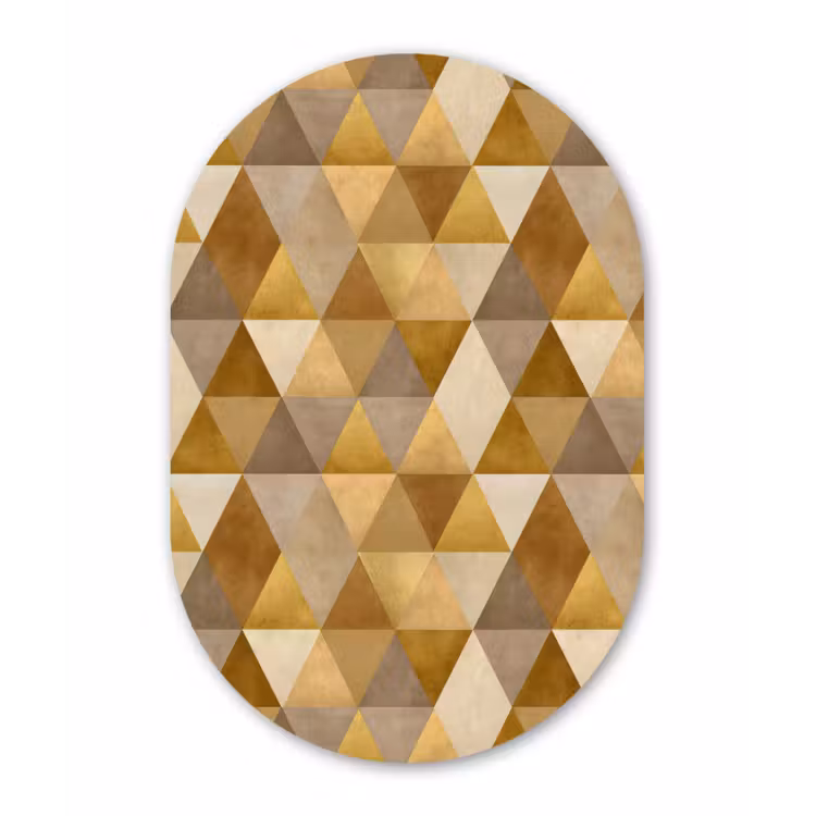 Geometrisch - Driehoek - Goud Wandcirkel Ovaal Forex klein 630 -3d