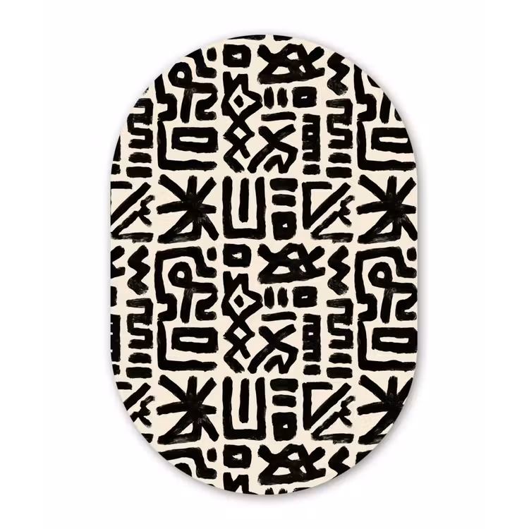 Geometrisch - Figuren - Zwart Wandcirkel Ovaal Forex klein 630 -3d