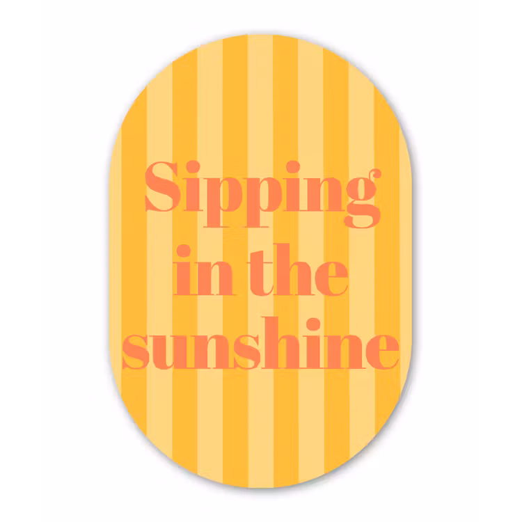 Gestreept - Geel - Sunshine - Letters Wandcirkel Ovaal Forex klein -3d