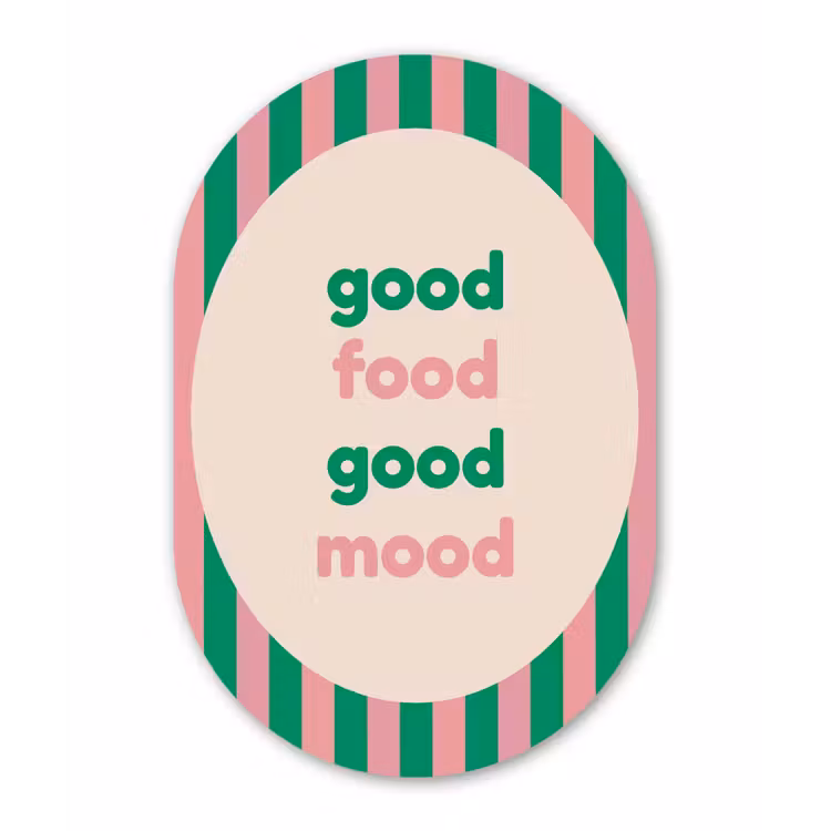 Gestreept - Quote - Ovaal - Roze Wandcirkel Ovaal Forex klein -3d