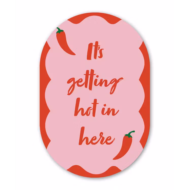 Chilipeper - Red - Hot - Quotes Wandcirkel Ovaal Glas middel -3d