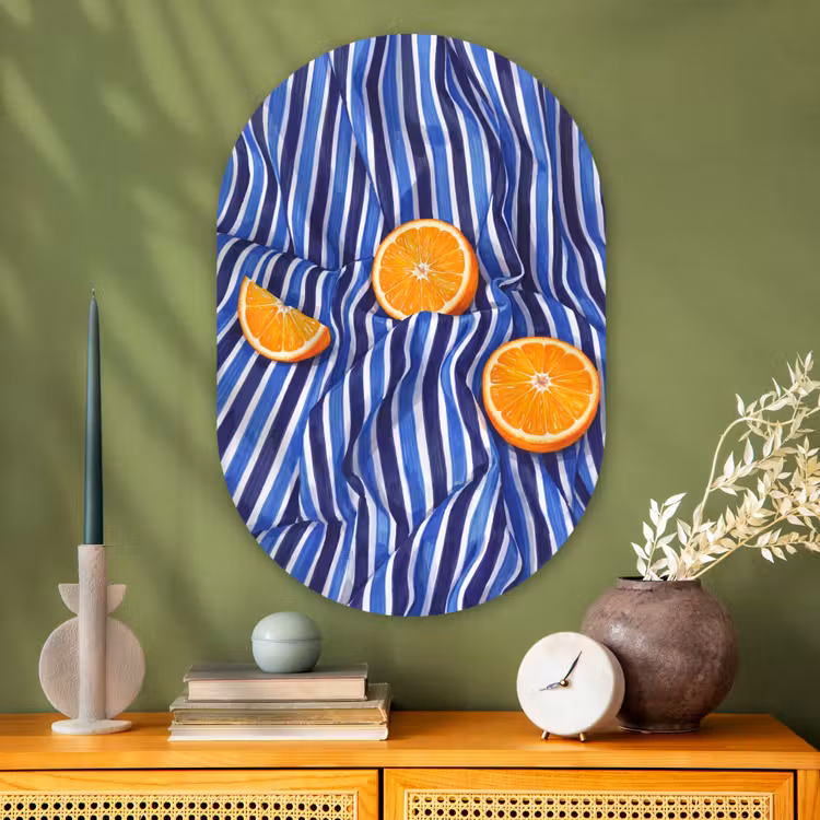 Muurovaal glas - Eten - Fruit - Oranje - Eten - Fruit - Oranje Wandcirkel Ovaal Glas middel