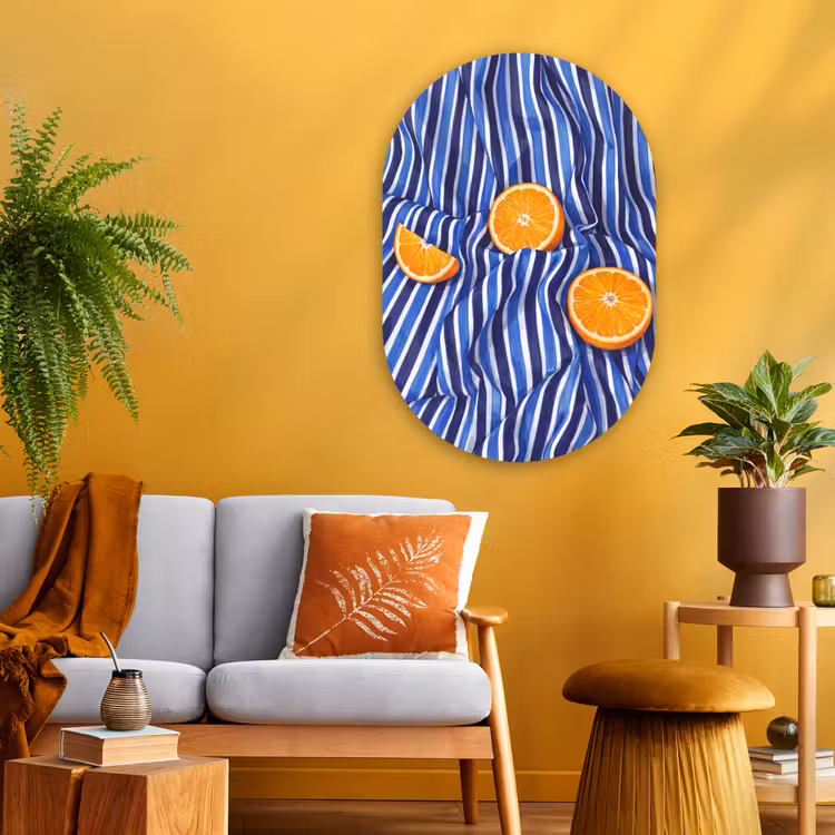 Muurovaal glas - Eten - Fruit - Oranje - Eten - Fruit - Oranje Wandcirkel Ovaal Glas middel